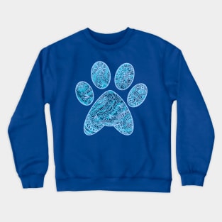 Zen Paw Print Blue Crewneck Sweatshirt